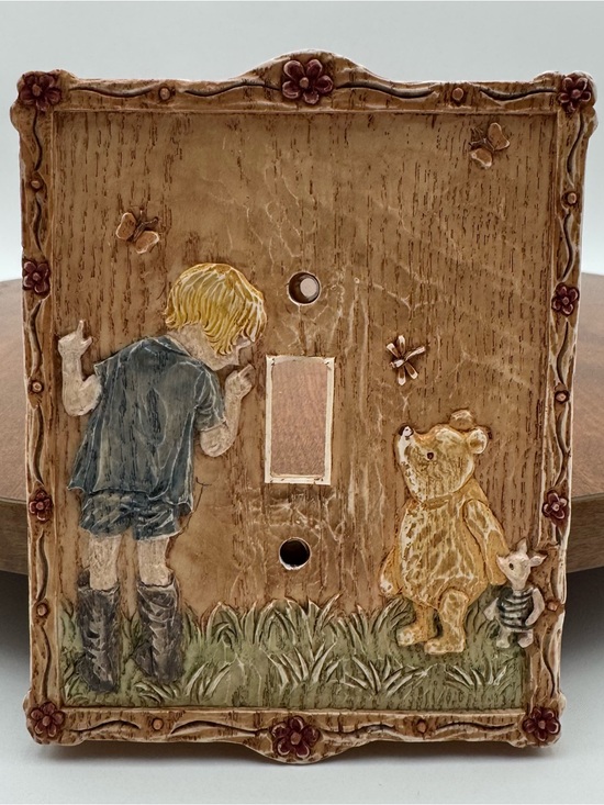 Disney Other - Disney Classic Pooh Light Switch Cover Christopher Robin Pooh Piglet Charpente